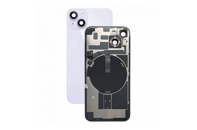 Задняя крышка (стекло) iPhone 14 в сборе со шлейфами, стеклом камеры оригинал с разбора (снятый) фиолетовый