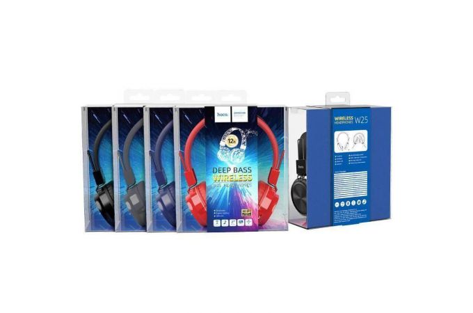 Наушники мониторные беспроводные HOCO W25 Promise wireless headphones Bluetooth (синий)