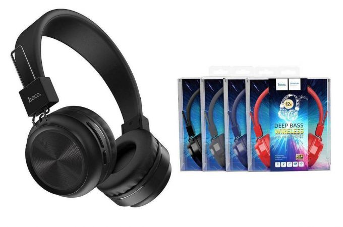 Наушники мониторные беспроводные HOCO W25 Promise wireless headphones Bluetooth (черный)