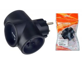 Сетевой разветвитель Perfeo "RU POWER'' 3 гнезда, 6А, без заземления, (3Т) PF_C3364 (черный)