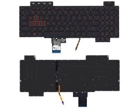 Клавиатура для ноутбука Asus Gaming FX504 черная с красной подсветкой