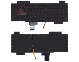 Клавиатура для ноутбука Asus Gaming FX504 черная с красной подсветкой