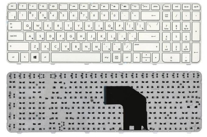 Клавиатура для ноутбука HP Pavilion G6-2000 белая с рамкой