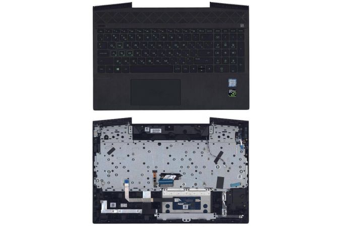 Клавиатура для ноутбука HP Pavilion Gaming 15-CX топкейс зеленая подсветка