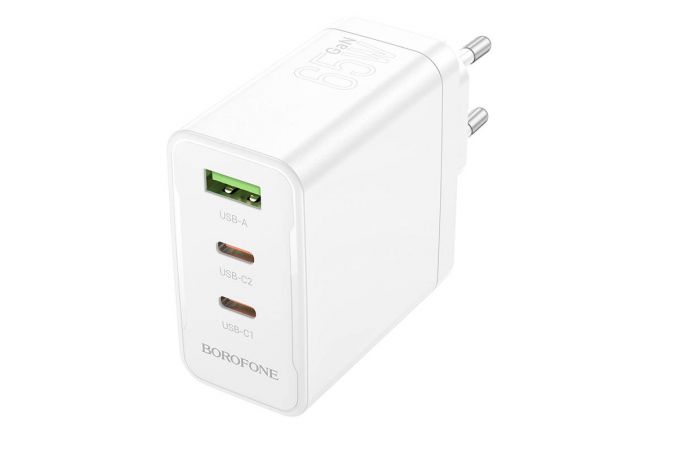 Сетевое зарядное устройство 2USB-C + USB  BOROFONE BN12 PD65W (белый)