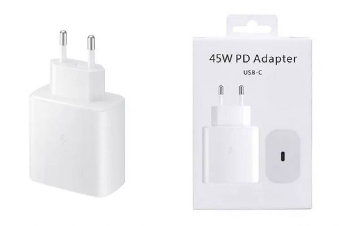 Сетевое зарядное устройство USB-C Samsung PD Adapter 45W (orig.) EP-T4511XBEGGB (белый)  (PD 3.0) (SFC 2.0)