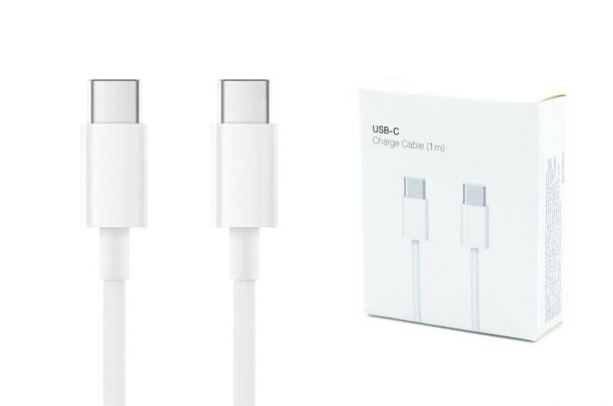 Кабель USB Type-C - USB Type-C 5A/20V, PD60W iP15  (копия ААА) A2795 (белый) 1м