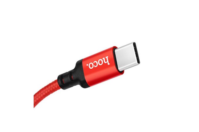 Кабель USB - Lightning HOCO X14, 2,4A (красный) 2м (в оплетке)