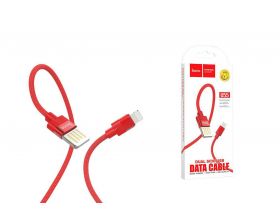 Кабель USB - Lightning HOCO U55 2,4A (красный) 1,2м (в оплетке)