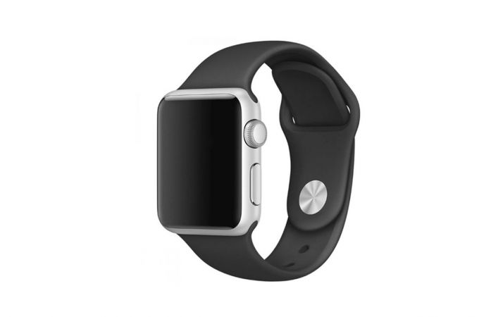 Ремешок силиконовый  для Apple Watch 38-40 мм цвет черный размер ML