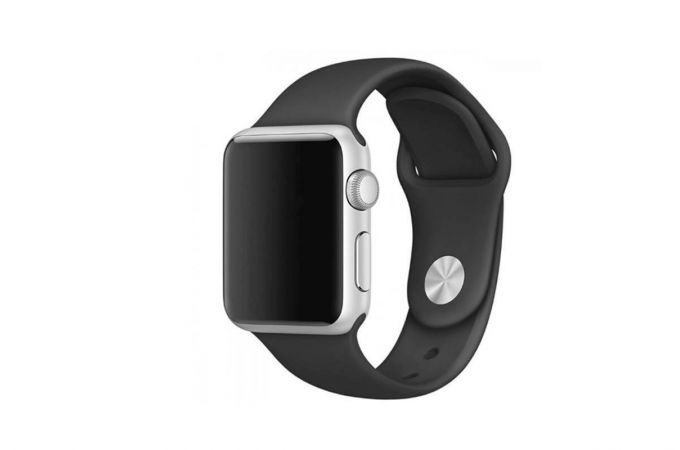 Ремешок силиконовый  для Apple Watch 38-40 мм цвет черный размер ML