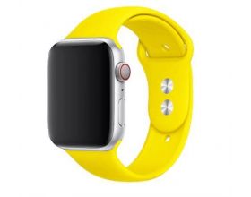 Ремешок силиконовый для Apple Watch 38-40 мм цвет желтый размер ML