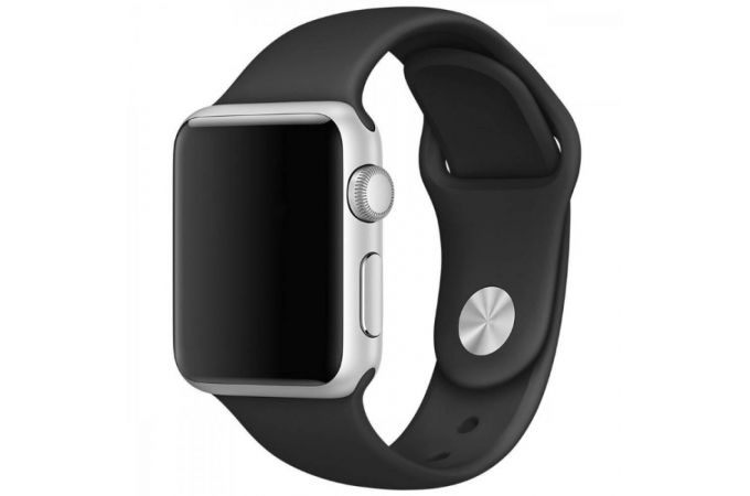 Ремешок силиконовый для Apple Watch 42-44 мм цвет черный размер ML
