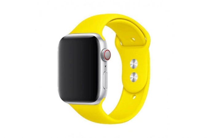 Ремешок силиконовый для Apple Watch 42-44 мм цвет желтый (размер ML)