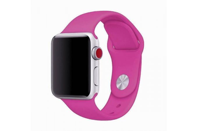 Ремешок силиконовый для Apple Watch 42-44 мм цвет яркорозовый размер SM