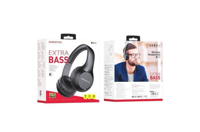 Наушники мониторные беспроводные BOROFONE BO12 Power BT wireless headset Bluetooth (черный)