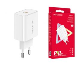 Сетевое зарядное устройство USB-C BOROFONE BA57A Easy Speed PD20W (белый)