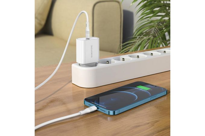 Сетевое зарядное устройство USB-C BOROFONE BA57A Easy Speed PD20W (белый)