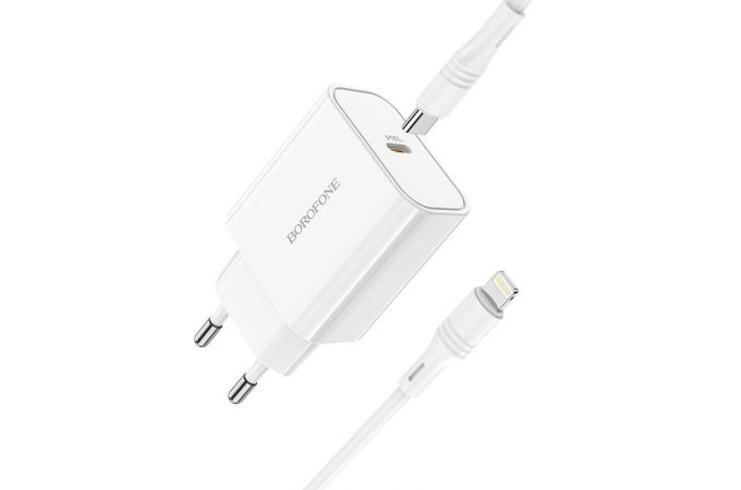 Сетевое зарядное устройство USB-C + кабель Lightning - Type-C BOROFONE BA57A PD20W (белый)