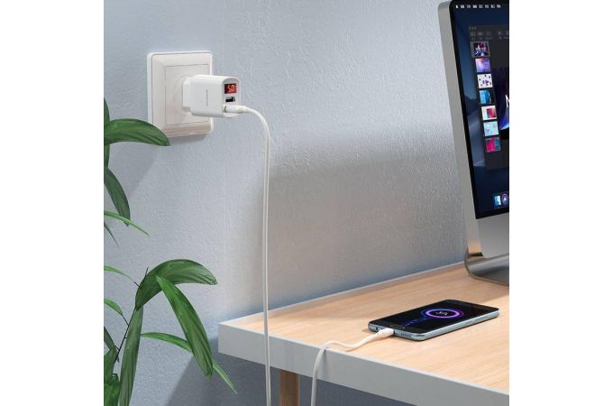 Сетевое зарядное устройство 2USB + кабель MicroUSB BOROFONE BA58A Mighty 2400mAh (белый)