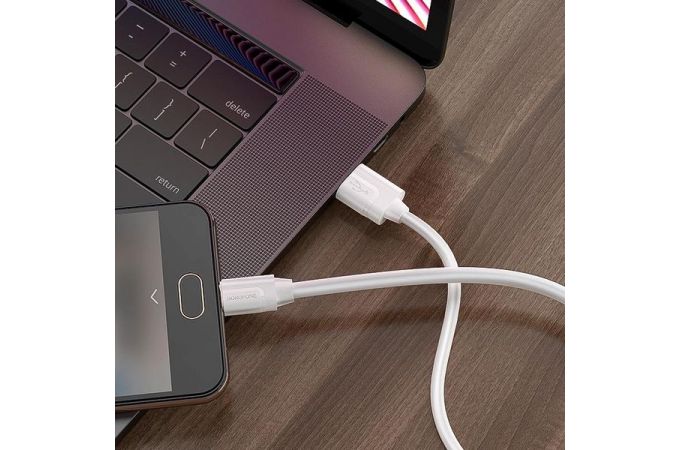 Кабель USB - MicroUSB BOROFONE BX55 2,4A (белый) 1м (силикон)