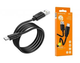 Кабель USB - USB Type-C BOROFONE BX55, 3A (черный) 1м (силиконовый)