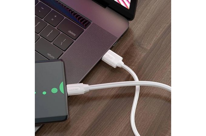 Кабель USB - USB Type-C BOROFONE BX55, 3A (белый) 1м (силиконовый)