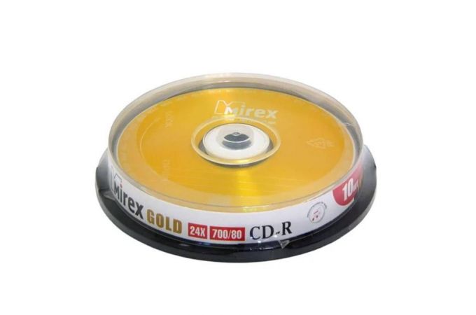 CD-R Mirex GOLD 700 Мб 24x Cake box 10 (пластиковый бокс 10 шт)
