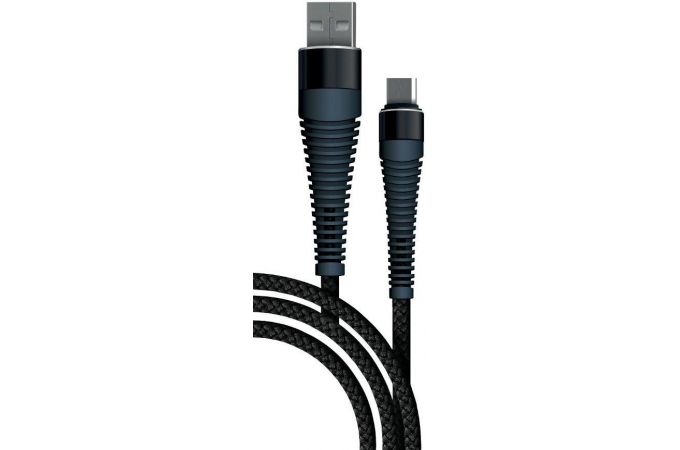 Кабель USB - MicroUSB BoraSCO (38499) Fishbone 3A (черный) 1м