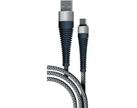 Кабель USB - MicroUSB BoraSCO (38500) Fishbone 3A (серый) 1м