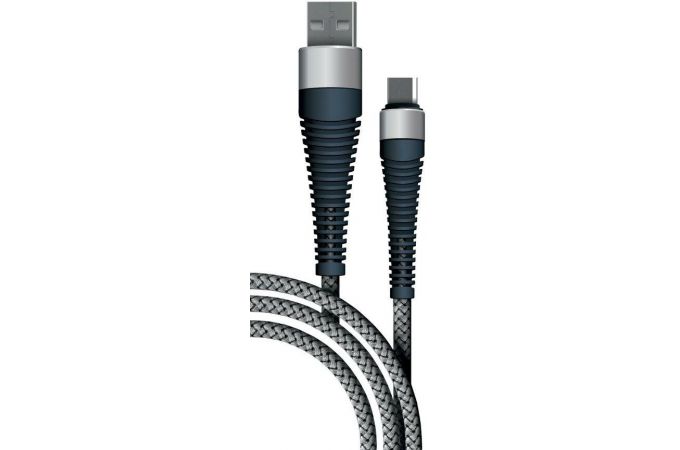 Кабель USB - MicroUSB BoraSCO (38500) Fishbone 3A (серый) 1м