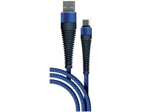 Кабель USB - MicroUSB BoraSCO (38501) Fishbone 3A (темно-синий) 1м