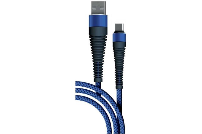 Кабель USB - MicroUSB BoraSCO (38501) Fishbone 3A (темно-синий) 1м