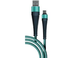 Кабель USB - MicroUSB BoraSCO (38502) Fishbone 3A (тиффани) 1м