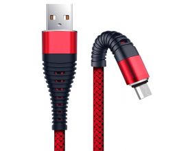 Кабель USB - MicroUSB BoraSCO (50183) Fishbone 3A (красный) 1м
