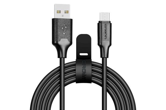 Кабель USB - MicroUSB Crown (3016M) 2A (черный) 1м