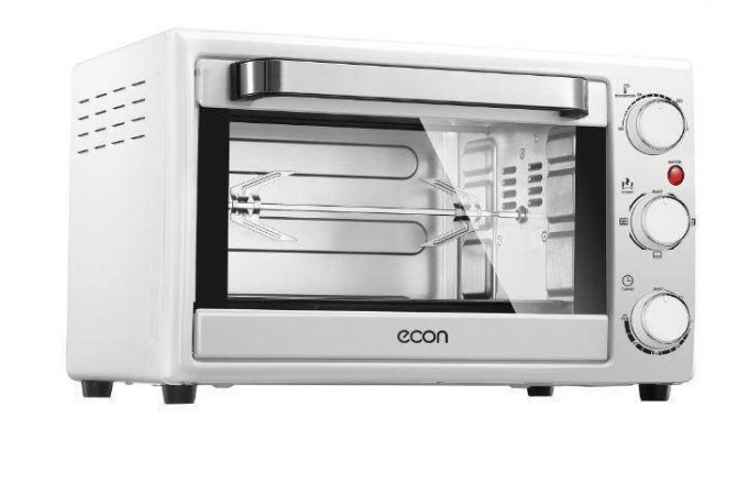 Электрическая печь ECON ECO-G3301MO белый 1800Вт, 33л, 4режима, таймер на 60мин, вертел