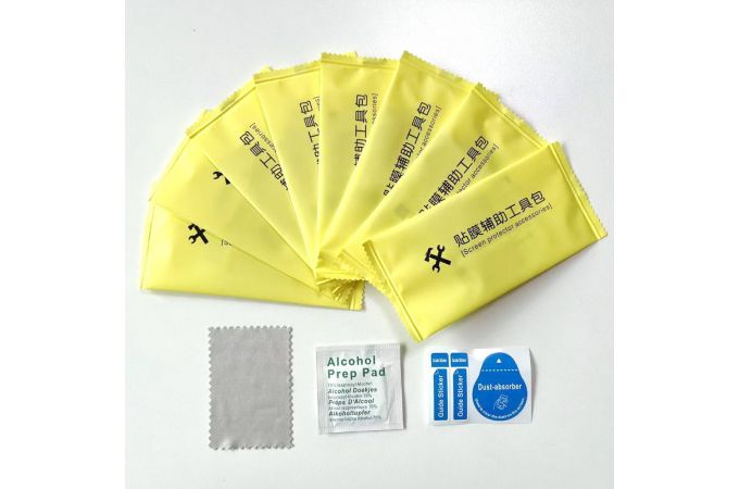 Комплект салфеток для наклейки защитного стекла (набор 3 в 1) - КОМПЛЕКТ 10 ШТУК
