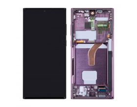 Дисплей для Samsung S908B Galaxy S22 Ultra Burgundy в сборе с тачскрином + рамка, 100%
