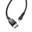 Кабель USB - MicroUSB HOCO S6 2,4A (черный) 1,2м (в оплетке, с дисплеем)