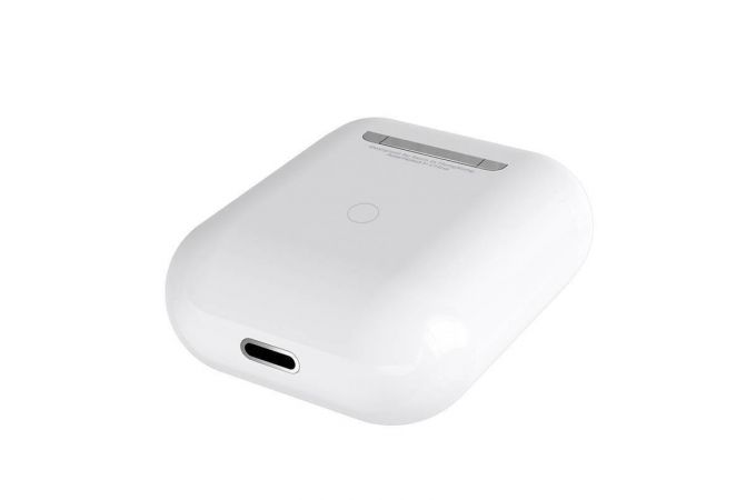 Наушники вакуумные беспроводные HOCO ES32 Original series apple wireless headset Bluetooth (белый) (Черный силиконовый чехол)