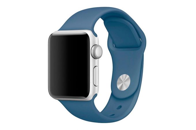Ремешок силиконовый для Apple Watch 42-44 мм цвет синий деним размер SM