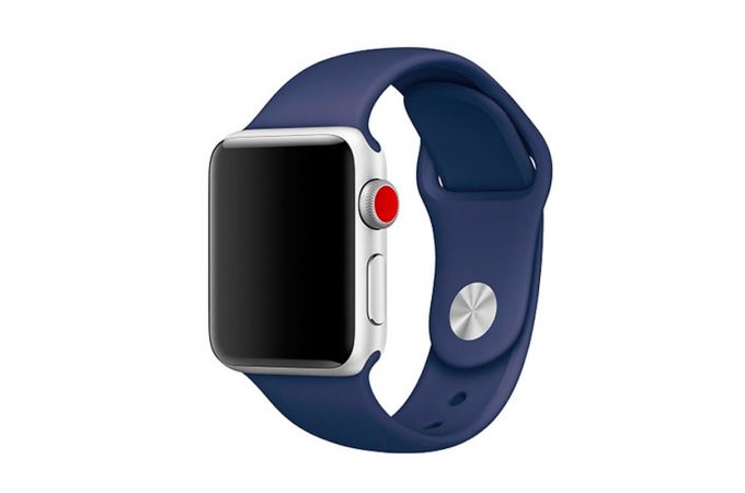Ремешок силиконовый для Apple Watch 42-44 мм цвет темно-синий  (размер SM)