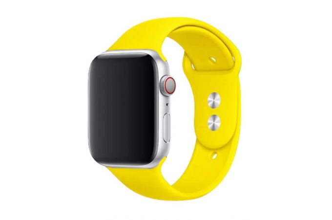 Ремешок силиконовый для Apple Watch 42-44 мм цвет желтый (размер SM)