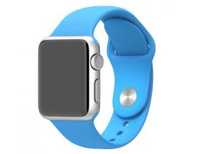 Ремешок силиконовый для Apple Watch 42-44 мм цвет голубой (размер SM)