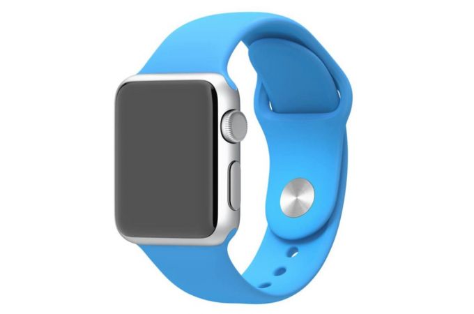 Ремешок силиконовый для Apple Watch 38-40 мм цвет голубой размер SM