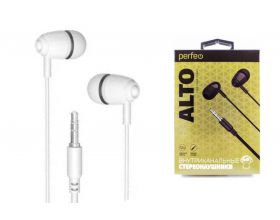 Наушники вакуумные проводные Perfeo ALTO в коробке (белый)