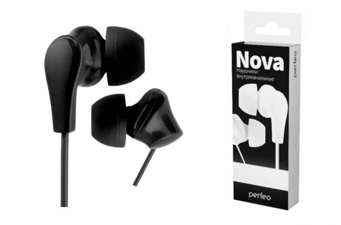 Наушники вакуумные проводные Perfeo NOVA (черный)