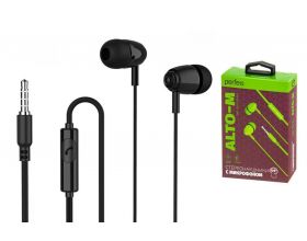 Наушники вакуумные проводные Perfeo ALTO-M в коробке c микрофоном (черный)