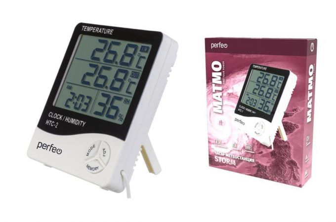 Часы-метеостанция Perfeo "Matmo", (PF-HTC-2)